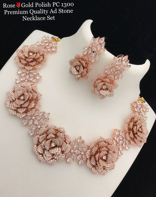 Rose Gold Designer Necklace Set